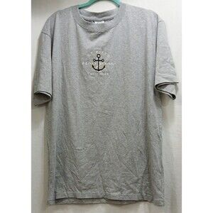 NWT St. Kitts Nautical Anchor West Indies T-Shirt Gray Mens XL Cotton Travel Tee